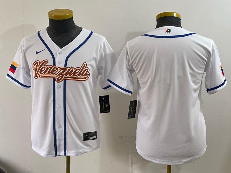 Youth 2026 WBC Team Venezuela Nameless Road Stadium Jersey - White