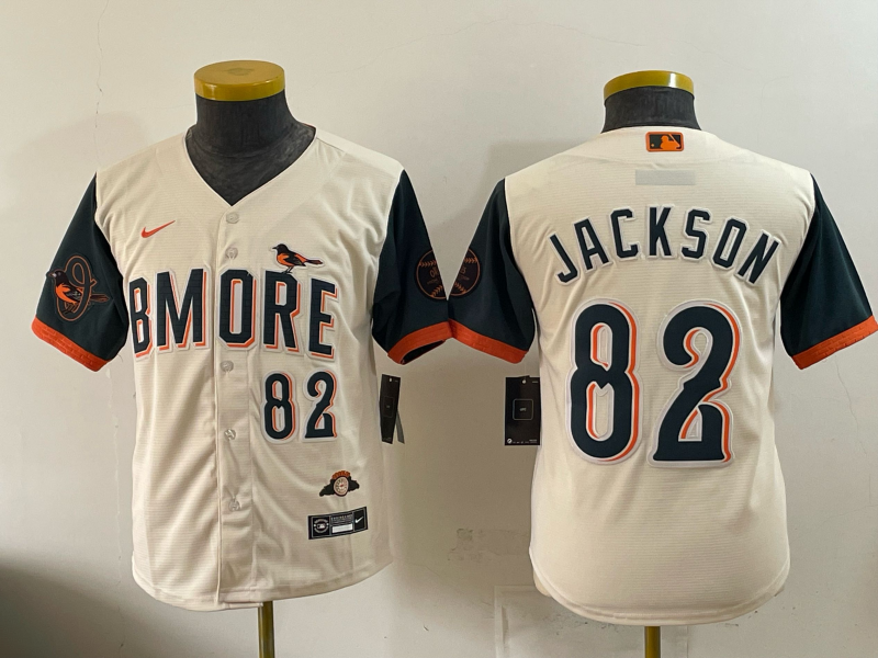 Youth MLB Baltimore Orioles #82 Jeremiah Jackson 2026 City Connect Stadium Jersey