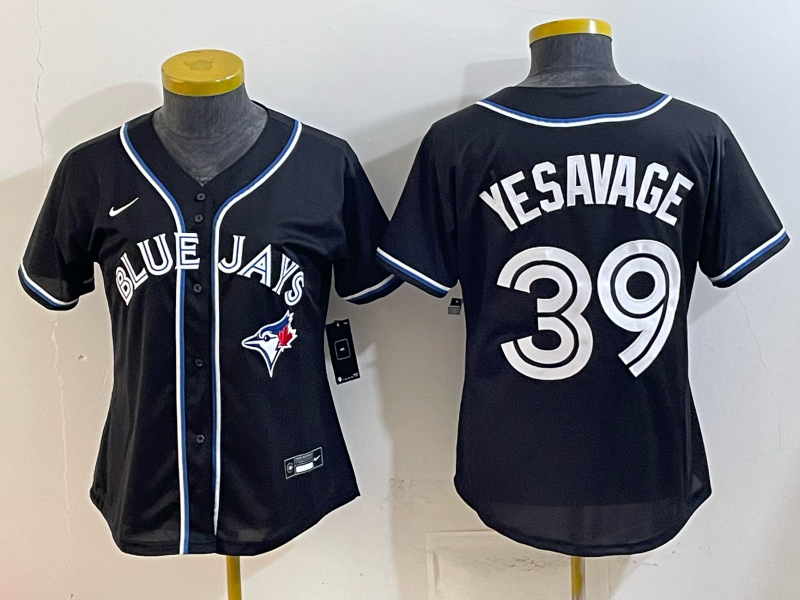 Women's MLB Toronto Blue Jays #39 Trey Yesavage 2026 Black Fashion Replica Jersey