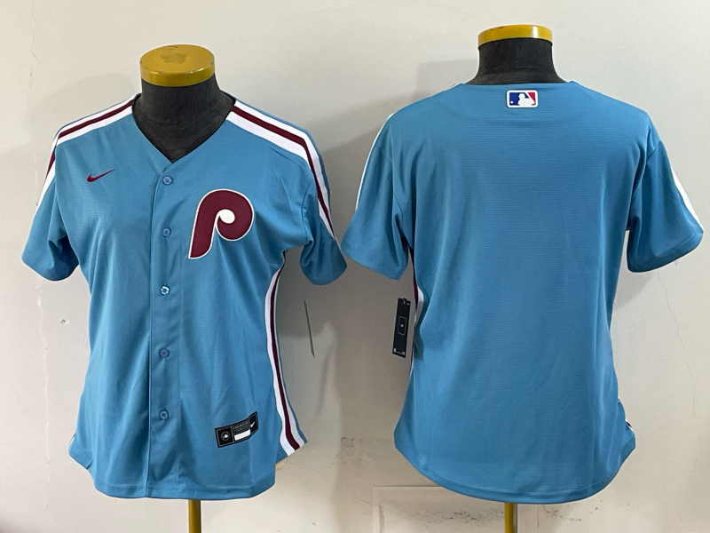 Women's MLB Philadelphia Phillies Nameless Nike Blue Alternate Limited Jersey