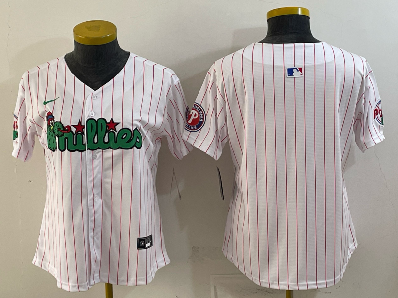 Women's MLB Philadelphia Phillies Nameless Nike White Customized Phanatic Jersey