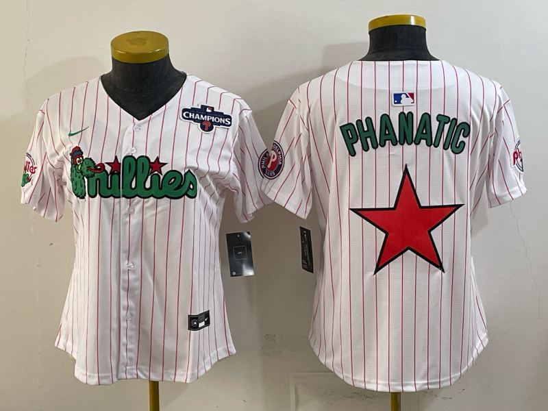 Women's MLB Philadelphia Phillies Nameless Nike White Customized Phanatic Jersey