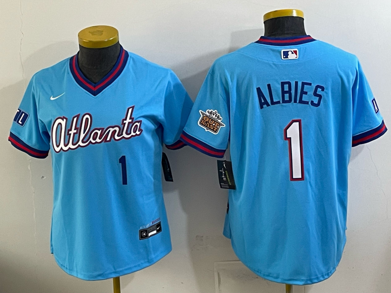 Women's MLB Atlanta Braves #1 Ozzie Albies 2026 City Connect Jersey