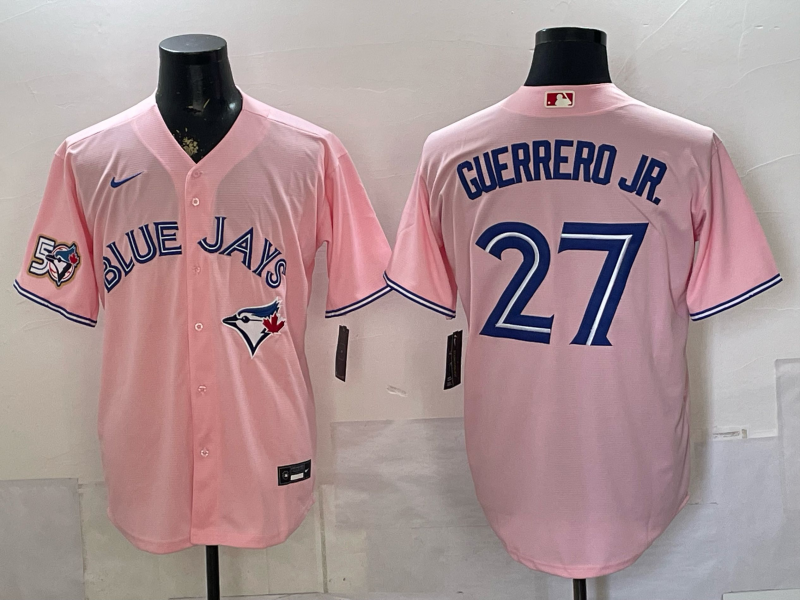 Men's MLB Toronto Blue Jays #27 Vladimir Guerrero Jr. Nike Pink Personalized Jersey
