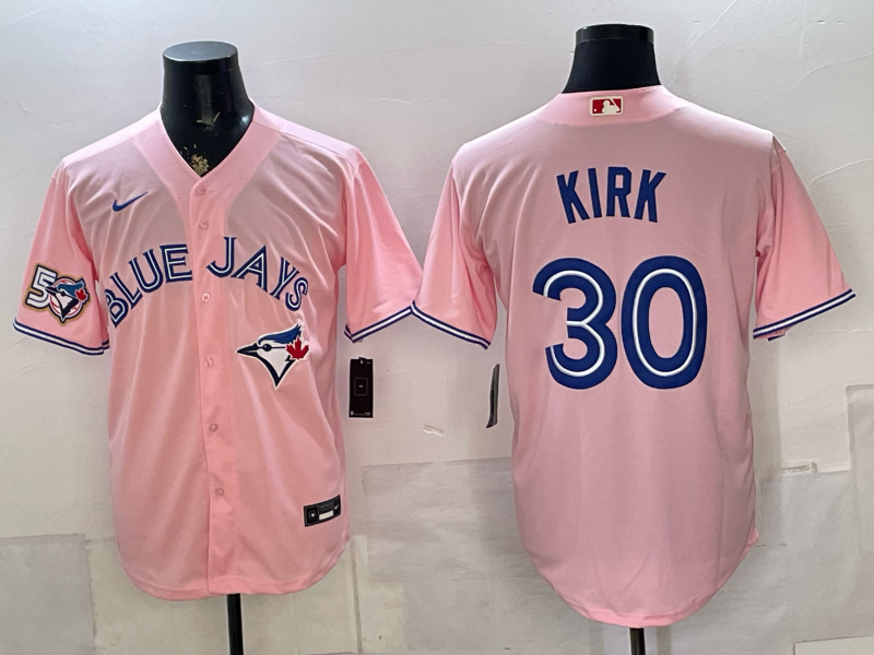 Men's MLB Toronto Blue Jays #30 Alejandro Kirk Nike Pink Personalized Jersey