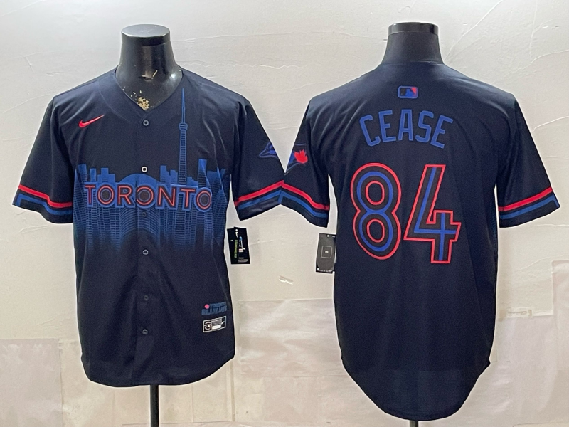 Men's MLB Toronto Blue Jays #84 Dylan Cease Nike Black City Connect Limited Jersey