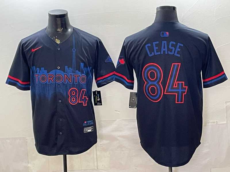 Men's MLB Toronto Blue Jays #84 Dylan Cease Nike Black City Connect Limited Jersey