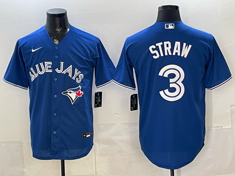 Men's MLB Toronto Blue Jays #3 Myles Straw Nike Royal Alternate Limited Jersey