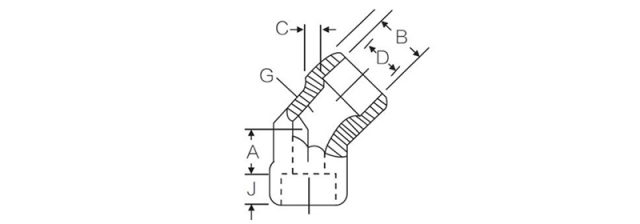 SS SW 45°Elbow