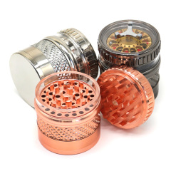 Creative Wheel Design Herb Grinder – 5-Layer Zinc Alloy Grinder with Clear Top (65×80mm)