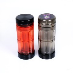 Plastic Herb Grinder Tube 6-in-1 Storage and Grinder | 72mm Portable Multi-Function Grinder Jar with Cone Filling System