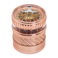 Creative Wheel Design Herb Grinder – 5-Layer Zinc Alloy Grinder with Clear Top (65×80mm)