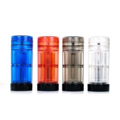 Plastic Herb Grinder Tube 6-in-1 Storage and Grinder | 72mm Portable Multi-Function Grinder Jar with Cone Filling System