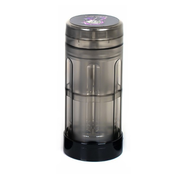 Plastic Herb Grinder Tube 6-in-1 Storage and Grinder | 72mm Portable Multi-Function Grinder Jar with Cone Filling System