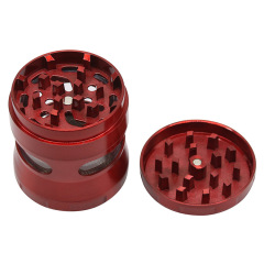 52mm 4-Layer Zinc Alloy Herb Grinder with Side 3-Hole Design | Durable Metal Tobacco Grinder with Mesh Screen & Pollen Catcher