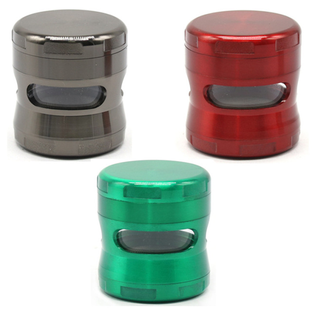 52mm 4-Layer Zinc Alloy Herb Grinder with Side 3-Hole Design | Durable Metal Tobacco Grinder with Mesh Screen & Pollen Catcher