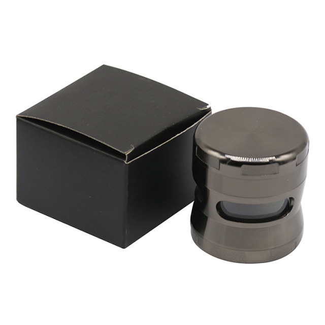 52mm 4-Layer Zinc Alloy Herb Grinder with Side 3-Hole Design | Durable Metal Tobacco Grinder with Mesh Screen & Pollen Catcher