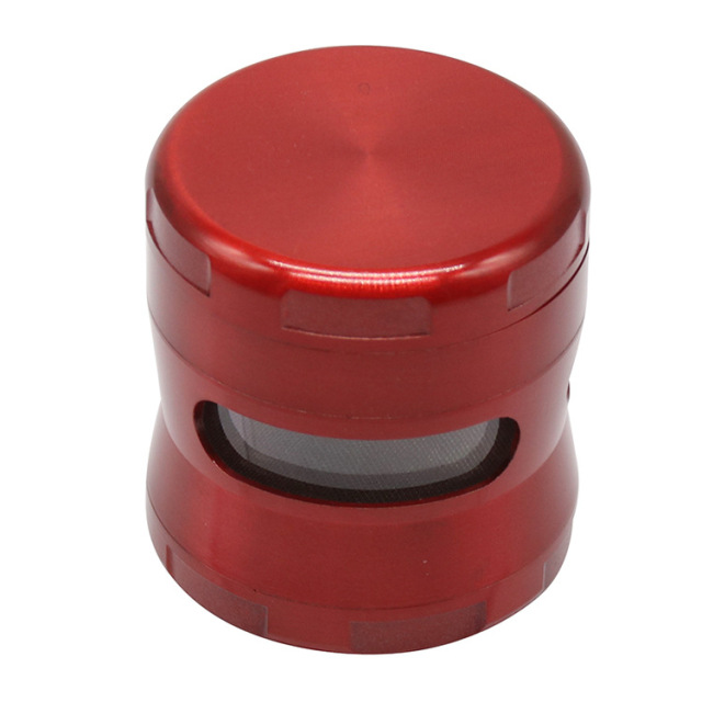52mm 4-Layer Zinc Alloy Herb Grinder with Side 3-Hole Design | Durable Metal Tobacco Grinder with Mesh Screen & Pollen Catcher