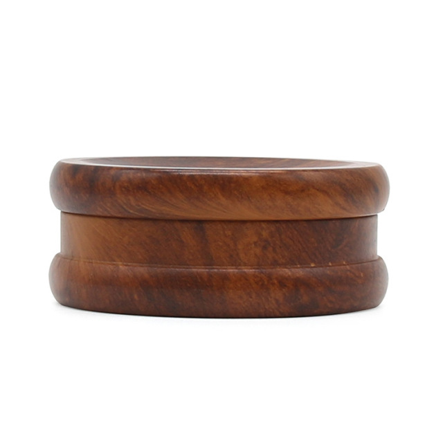 Wooden Herb Grinder 2 Layer 68mm Hand Crank Tobacco Grinder with Metal Teeth, Portable Manual Crusher for Smoking Accessories