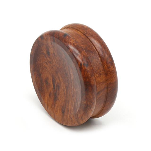 Wooden Herb Grinder 2 Layer 68mm Hand Crank Tobacco Grinder with Metal Teeth, Portable Manual Crusher for Smoking Accessories