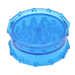 2-Layer Plastic Herb Grinder Transparent Flower Edge Design 53/65/75mm