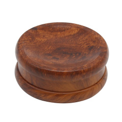 Wooden Herb Grinder 2 Layer 68mm Hand Crank Tobacco Grinder with Metal Teeth, Portable Manual Crusher for Smoking Accessories