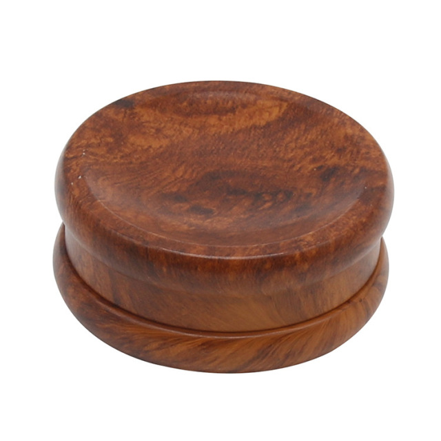 Wooden Herb Grinder 2 Layer 68mm Hand Crank Tobacco Grinder with Metal Teeth, Portable Manual Crusher for Smoking Accessories