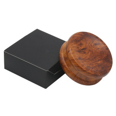 Wooden Herb Grinder 2 Layer 68mm Hand Crank Tobacco Grinder with Metal Teeth, Portable Manual Crusher for Smoking Accessories