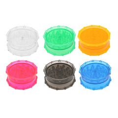 2-Layer Plastic Herb Grinder Transparent Flower Edge Design 53/65/75mm