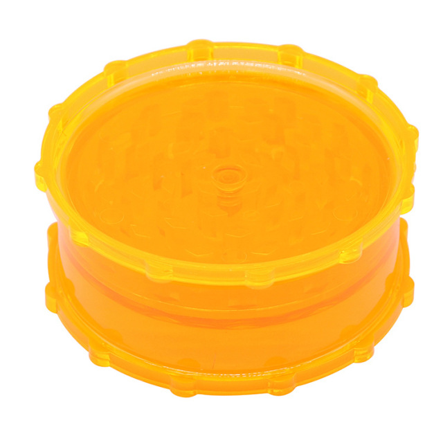 2-Layer Plastic Herb Grinder Transparent Flower Edge Design 53/65/75mm