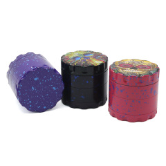 63mm Color Printed Skull Aluminum Alloy Herb Grinder 4-Layer with Pollen Catcher