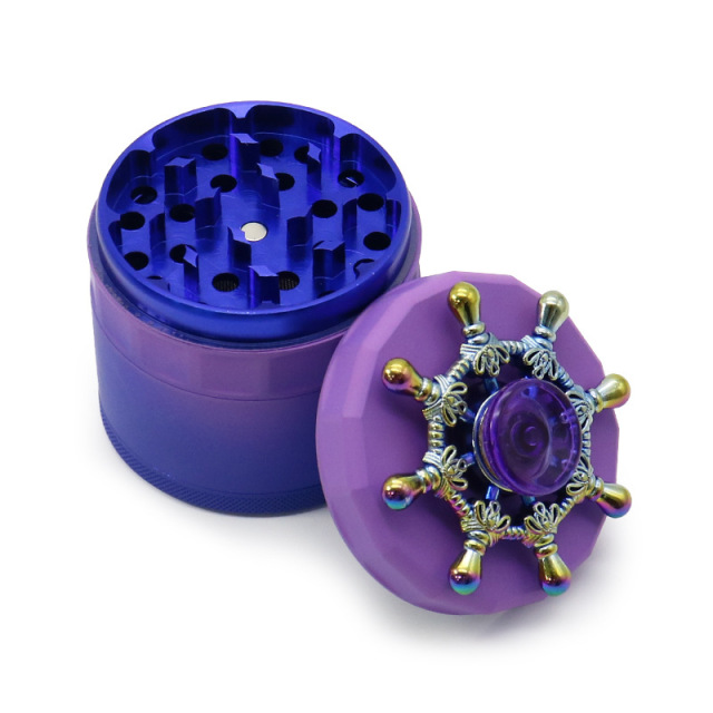63mm 4-Layer Gradient Aluminum Alloy Grinder with Decorative Lid – Herb Spice Crusher