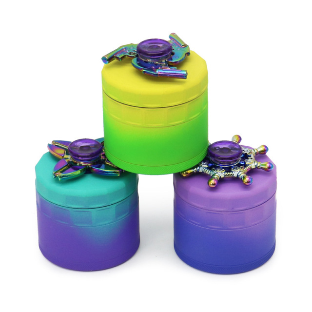 63mm 4-Layer Gradient Aluminum Alloy Grinder with Decorative Lid – Herb Spice Crusher