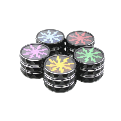 63mm Aluminum Alloy Herb Grinder 4 Layers | Colorful Lightning Pattern Design Tobacco Crusher | Durable Metal Spice Grinder with Sharp Teeth