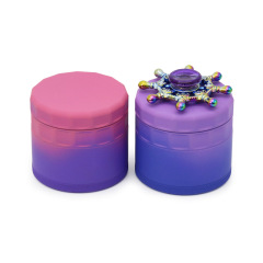 63mm 4-Layer Gradient Aluminum Alloy Grinder with Decorative Lid – Herb Spice Crusher