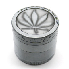 40/50/63mm 4-Layer Zinc Alloy Herb Grinder with Leaf Engraving | Durable Metal Grinder with Sharp Teeth & Pollen Catcher