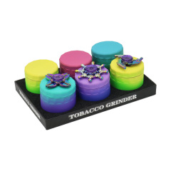 63mm 4-Layer Gradient Aluminum Alloy Grinder with Decorative Lid – Herb Spice Crusher