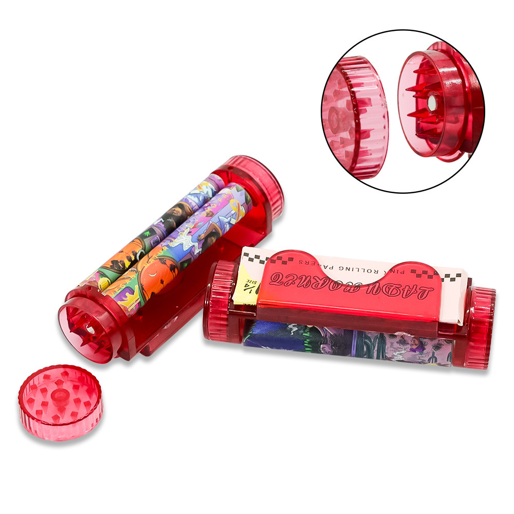 78mm Plastic Cigarette Rolling Machine – Colorful Side Grinder Combo Roller