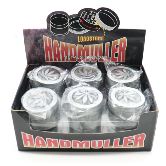 40/50/63mm 4-Layer Zinc Alloy Herb Grinder with Leaf Engraving | Durable Metal Grinder with Sharp Teeth & Pollen Catcher