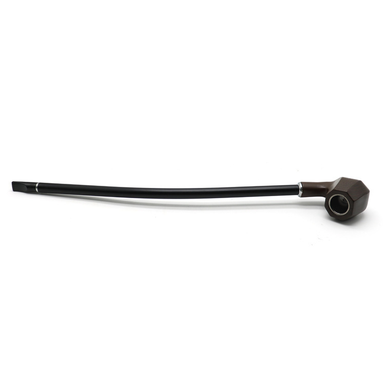 Hexagon Resin Long Stem Smoking Pipe – 410mm Carved Design with Gift Box