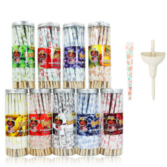 Honeypuff Pre-Rolled Cones – 110mm King Size Flavored Rolling Papers (Fruit Print, 72 Cones Jar)