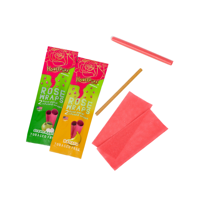 Honeypuff 110mm Rose Petal Wraps – Purple Grape Flavor, 2 Wraps/Pack, Display Box