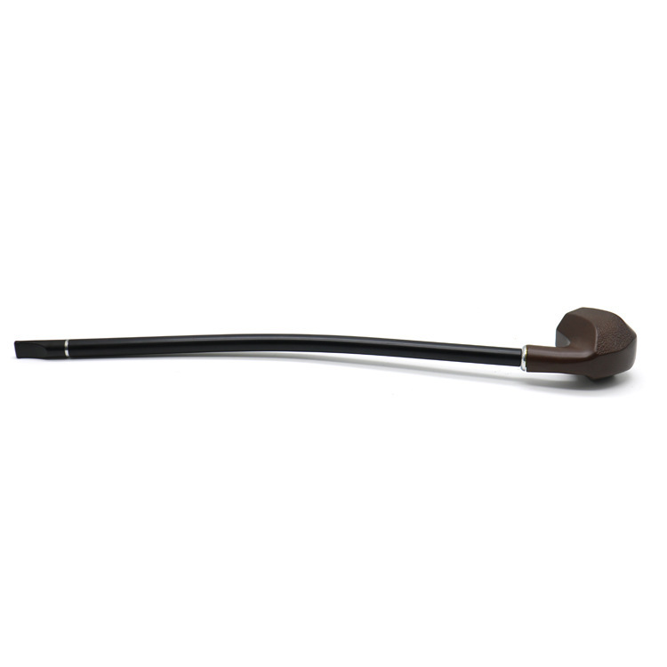 Hexagon Resin Long Stem Smoking Pipe – 410mm Carved Design with Gift Box