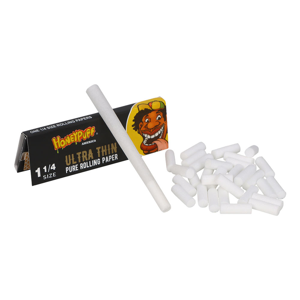 Honeypuff 5mm Slim Cotton Filter Tips with Rolling Paper – 1000pcs Bag