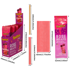 Honeypuff 110mm Rose Petal Wraps – Purple Grape Flavor, 2 Wraps/Pack, Display Box