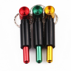 Portable Battery Shape Metal Smoking Pipe Keychain – Detachable Mini Herb Pipe
