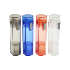 Transparent Plastic Rolling Box – Airtight Herb Storage Container with Locking Clip, Portable Stash Case