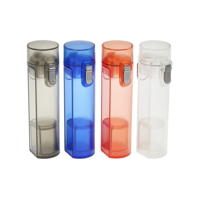 Transparent Plastic Rolling Box – Airtight Herb Storage Container with Locking Clip, Portable Stash Case