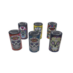 Skull Design Vacuum Stash Jar – Airtight Herb Storage Container, 6 Colors Mixed