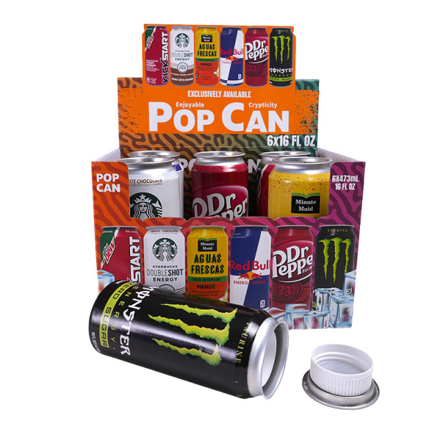 6pcs Pop Can Hidden Stash Jar Set – Aluminum Secret Storage Container for Herbs, Tobacco, and Small Items